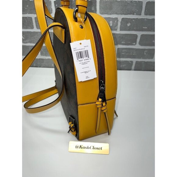 Coach Jordyn Backpack In Signature Canvas Brown Buttercup - Picture 8 of 11